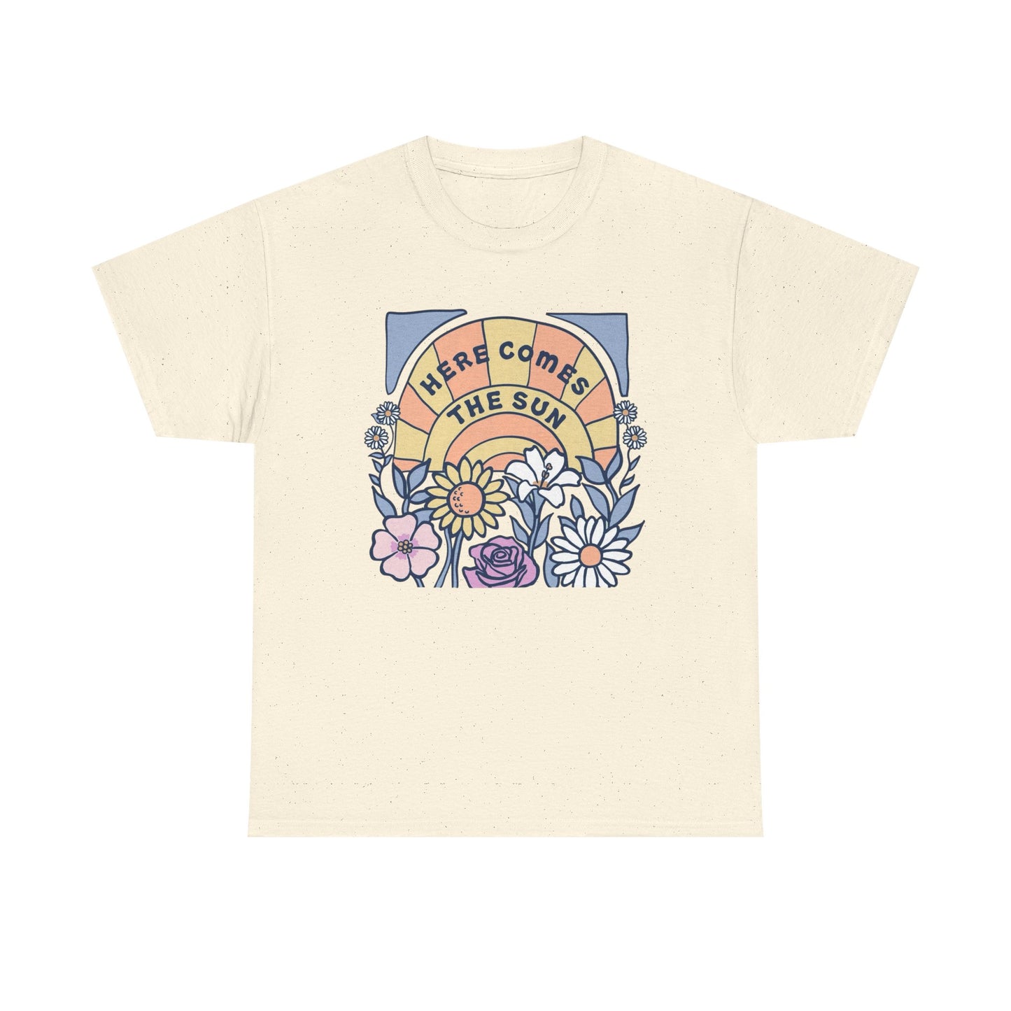 Here Comes The Sun Graphic T Shirt NEW Adult Unisex Heavy Cotton Tee