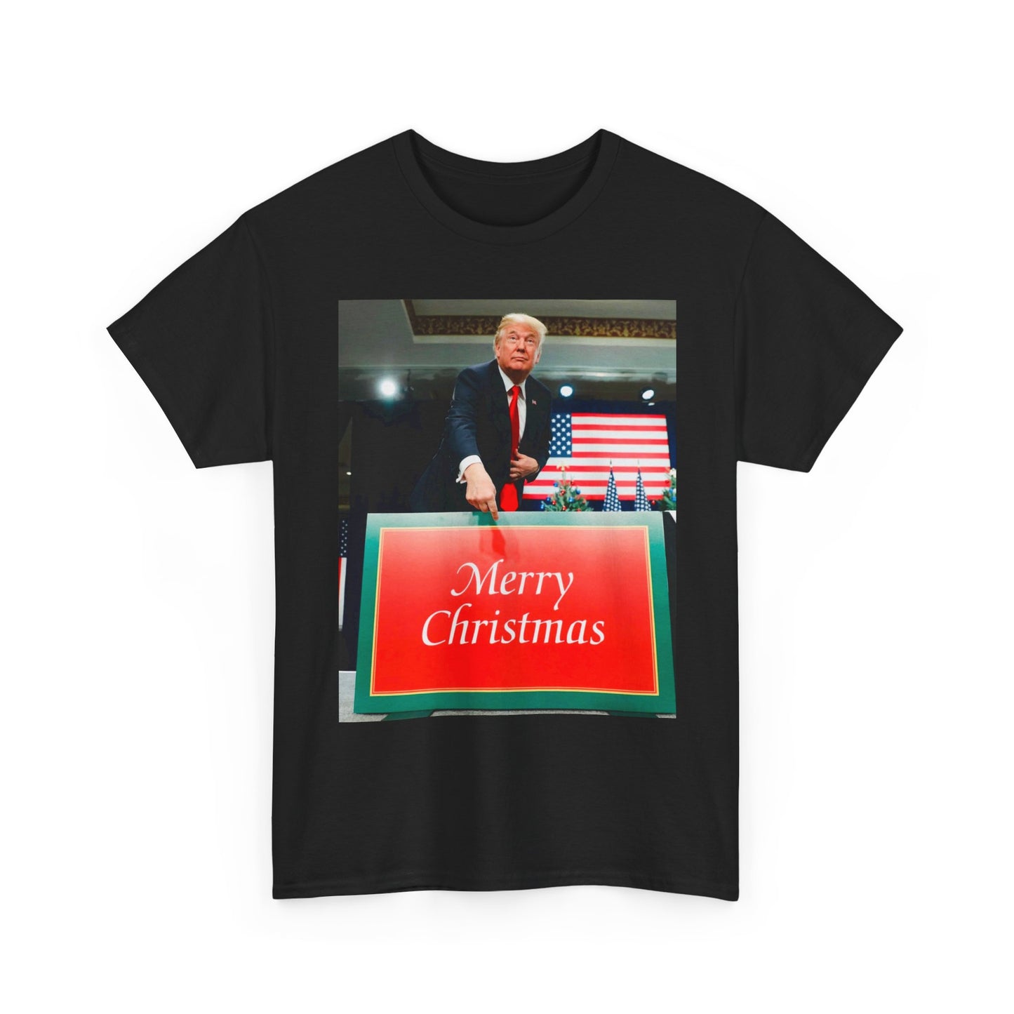 Trump Merry Christmas T Shirt Funny Holidays Graphic Unisex Heavy Cotton Tee3