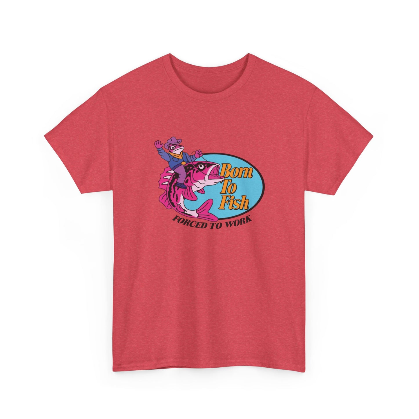 Born To Fish Graphic T Shirt NEW Adult Unisex Heavy Cotton Tee