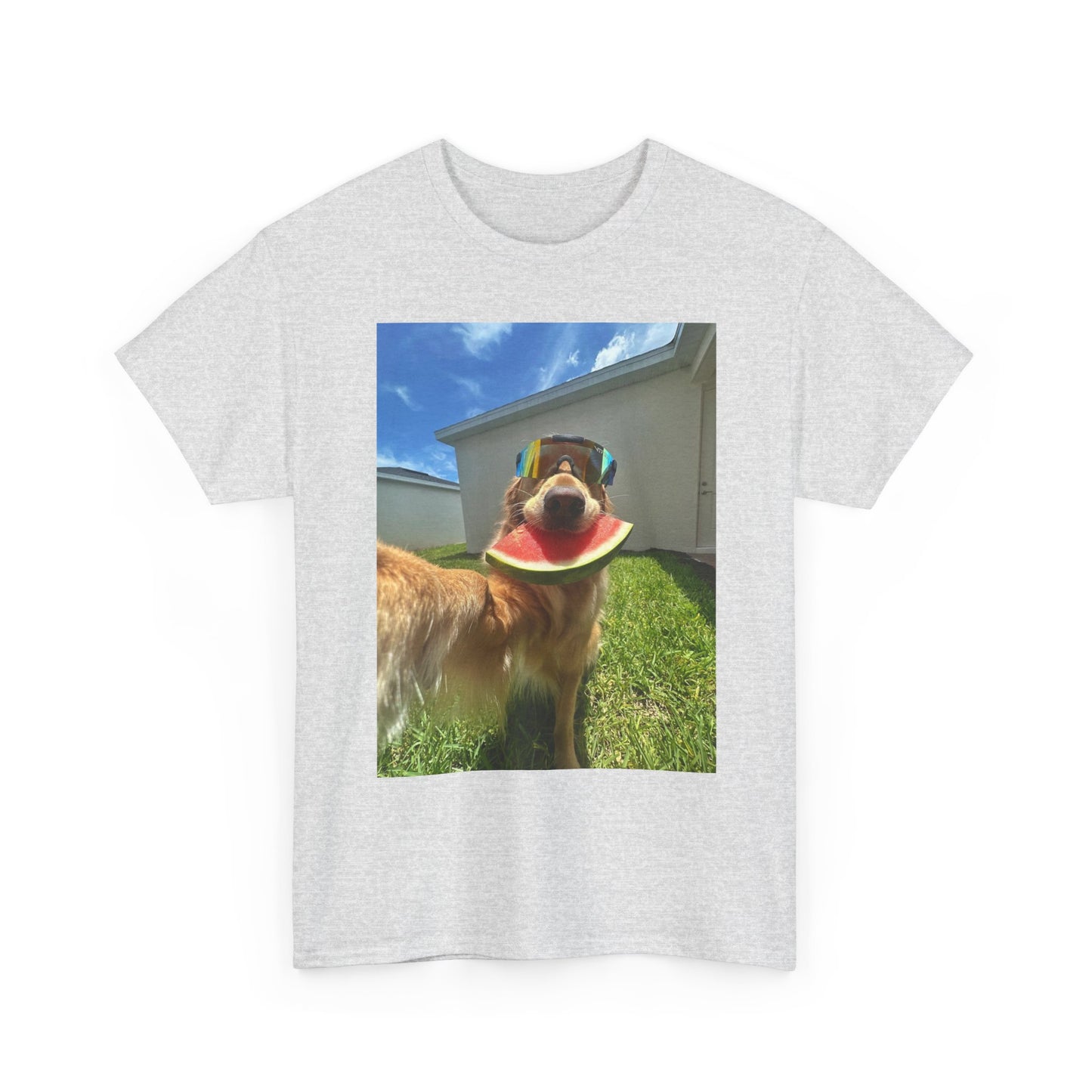 Funny Golden Retriever Selfie Graphic T-Shirt Unisex Heavy Cotton Tee NEW