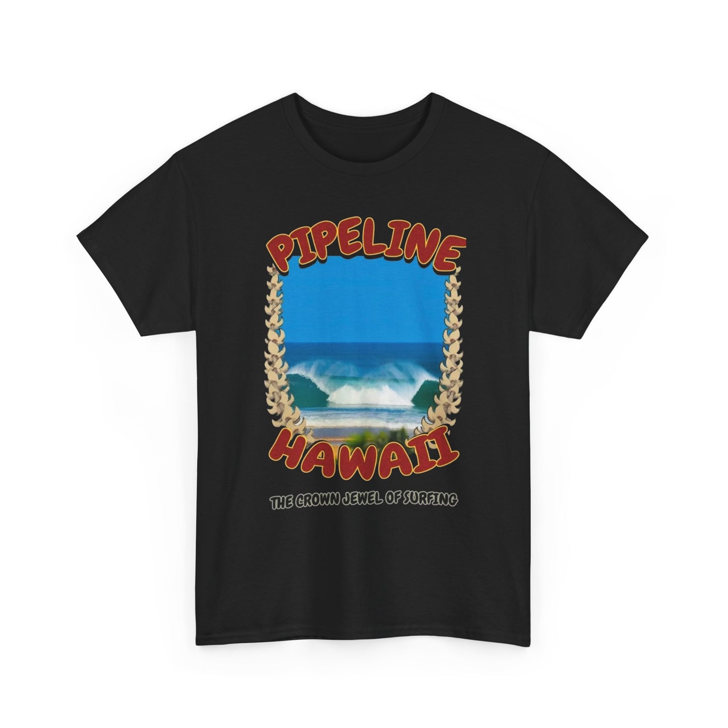 Pipeline Hawaii Surfing Graphic T-Shirt Unisex Heavy Cotton Tee Gift