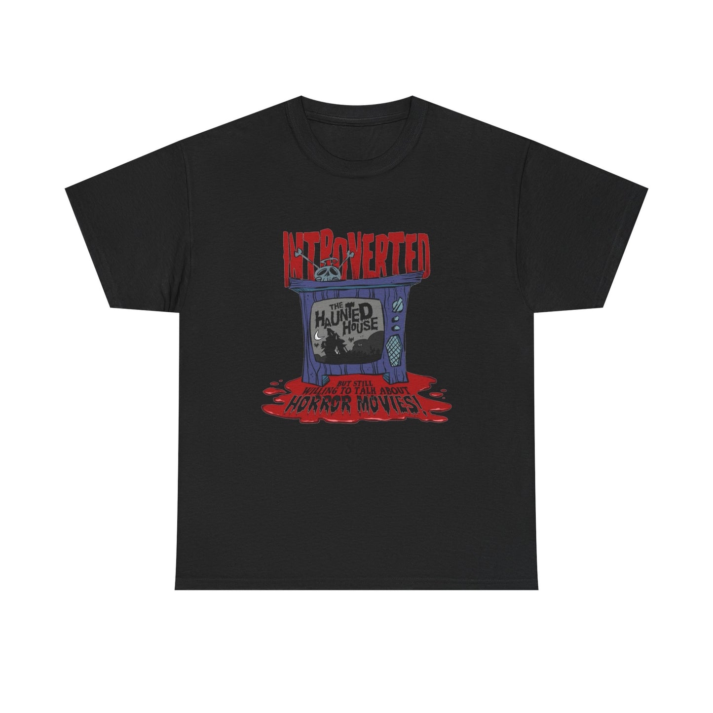 Haunted House Horror Movies Graphic T Shirt Unisex Heavy Cotton Tee