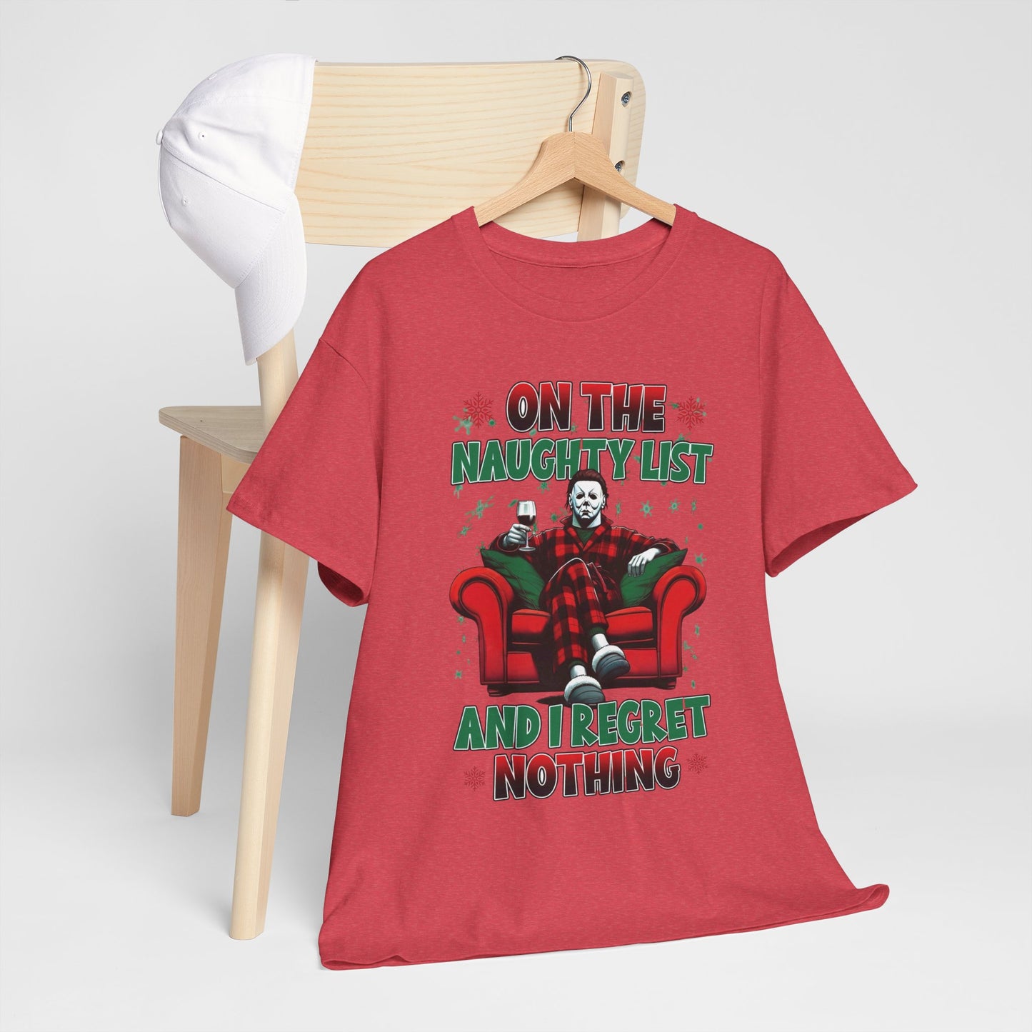 On The Naughty List Funny Christmas Graphic T Shirt NEW ADULT Tee