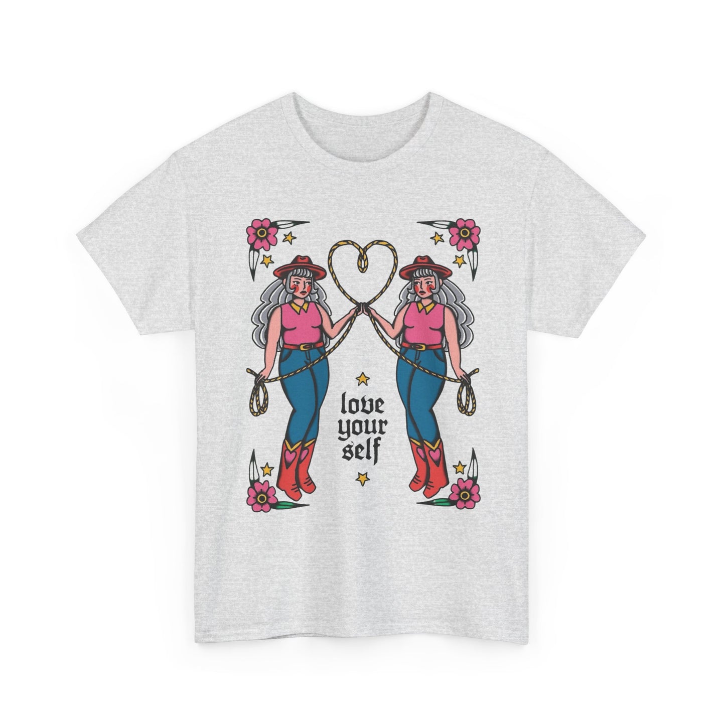 Love Yourself Cowgirl Graphic T-Shirt Unisex Heavy Cotton Tee Gift NEW