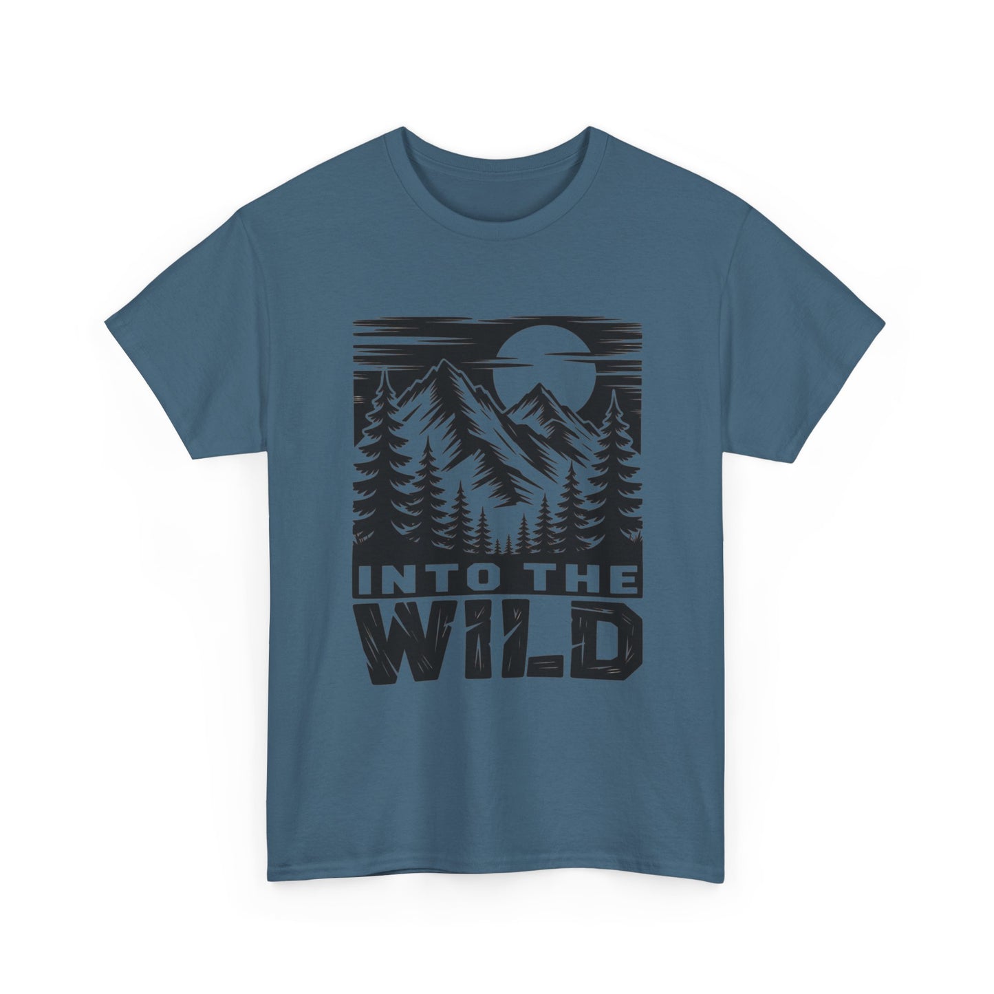 Into The Wild Outdoors Camping Graphic T Shirt Regular Men's Heavy Cotton Tee