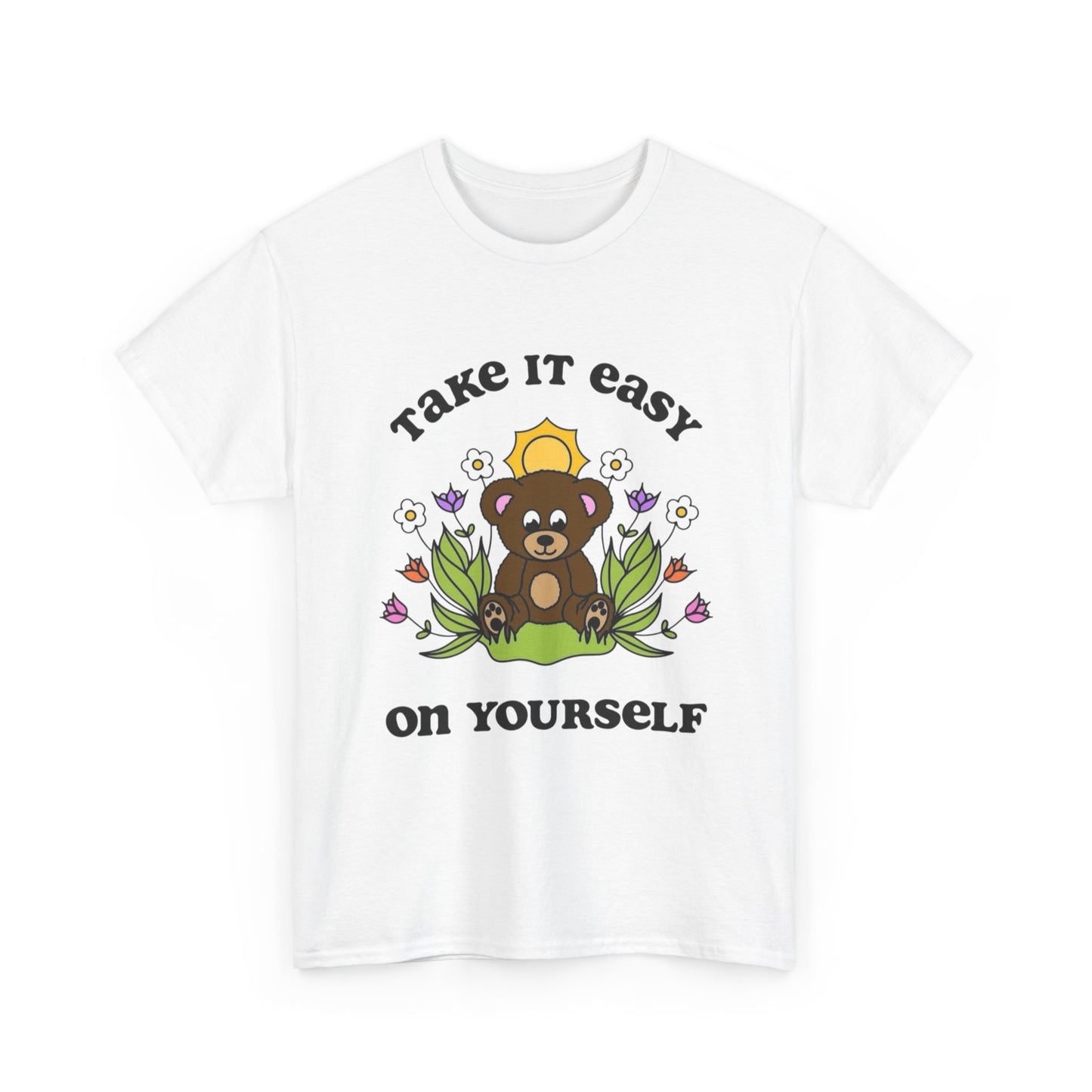 Take It Easy On Yourself Graphic T Shirt Unisex Heavy Cotton Tee Gift Vintage