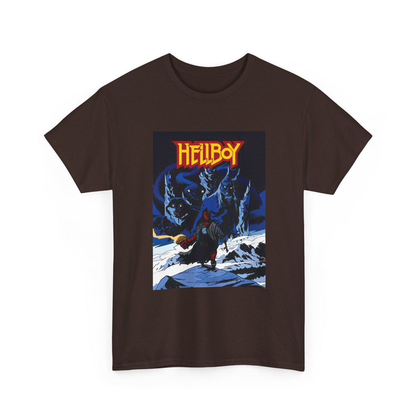Hellboy Movie Poster Shirt Retro Cartoon Graphic Unisex Heavy Cotton Tee