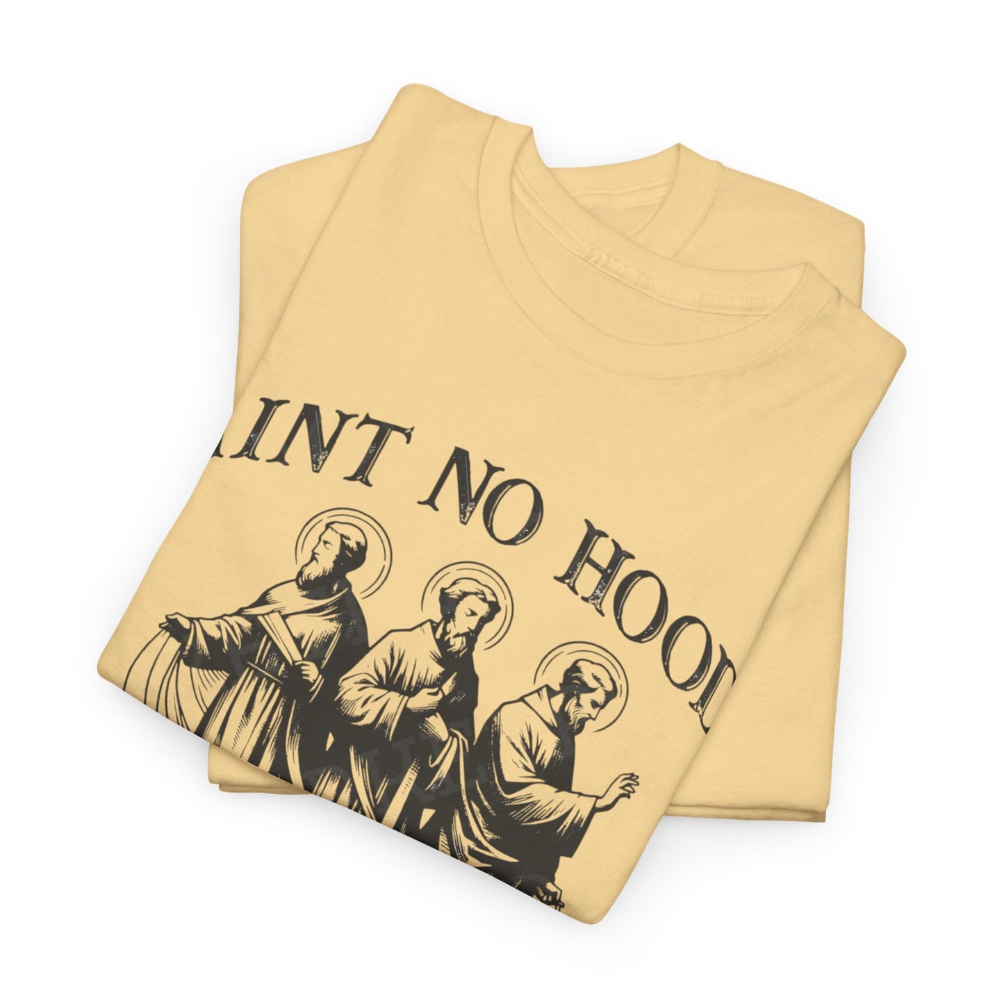 Ain't No Hood Like Sainthood Vintage Graphic T Shirt Men's Heavy Cotton Tee