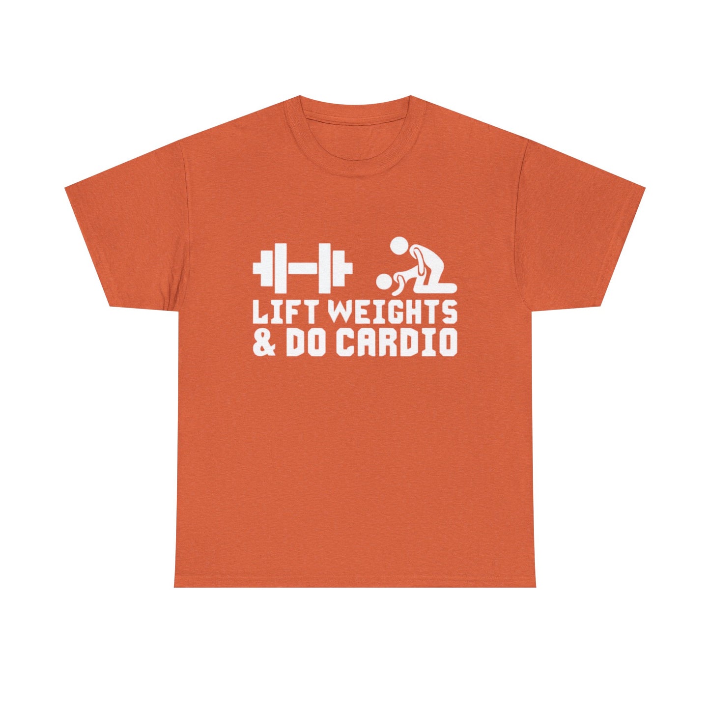 Lift Weights And Cardio Shirt Funny Graphic GYM Workout Unisex Heavy Cotton Tee