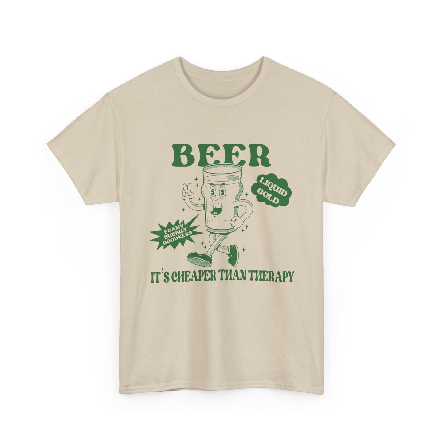 Beer Cheaper Than Therapy Funny Graphic T Shirt ADULT NEW