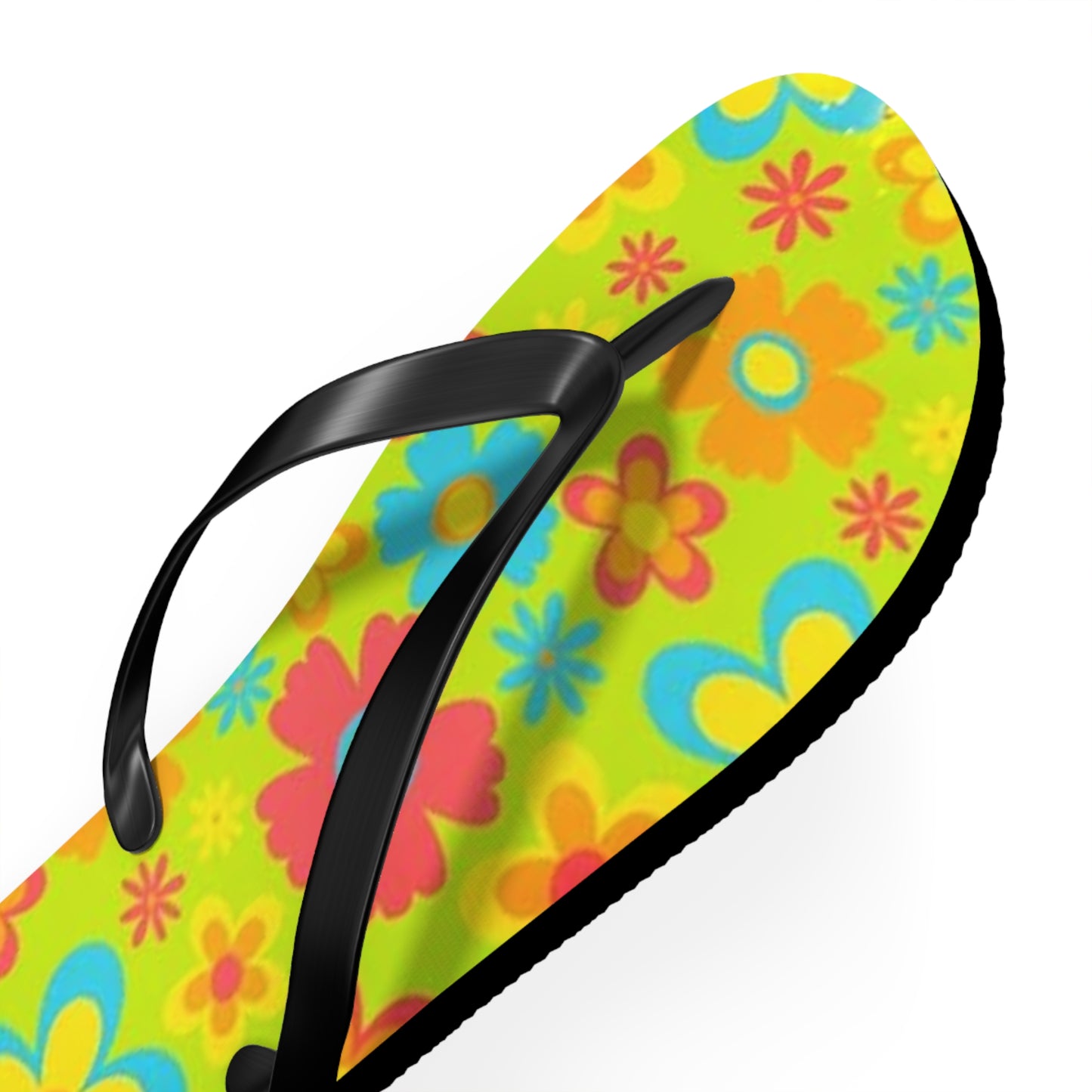 Waves And Sun Sandals Groovy Flowers Summer Flip Flops Slides BRAND NEW