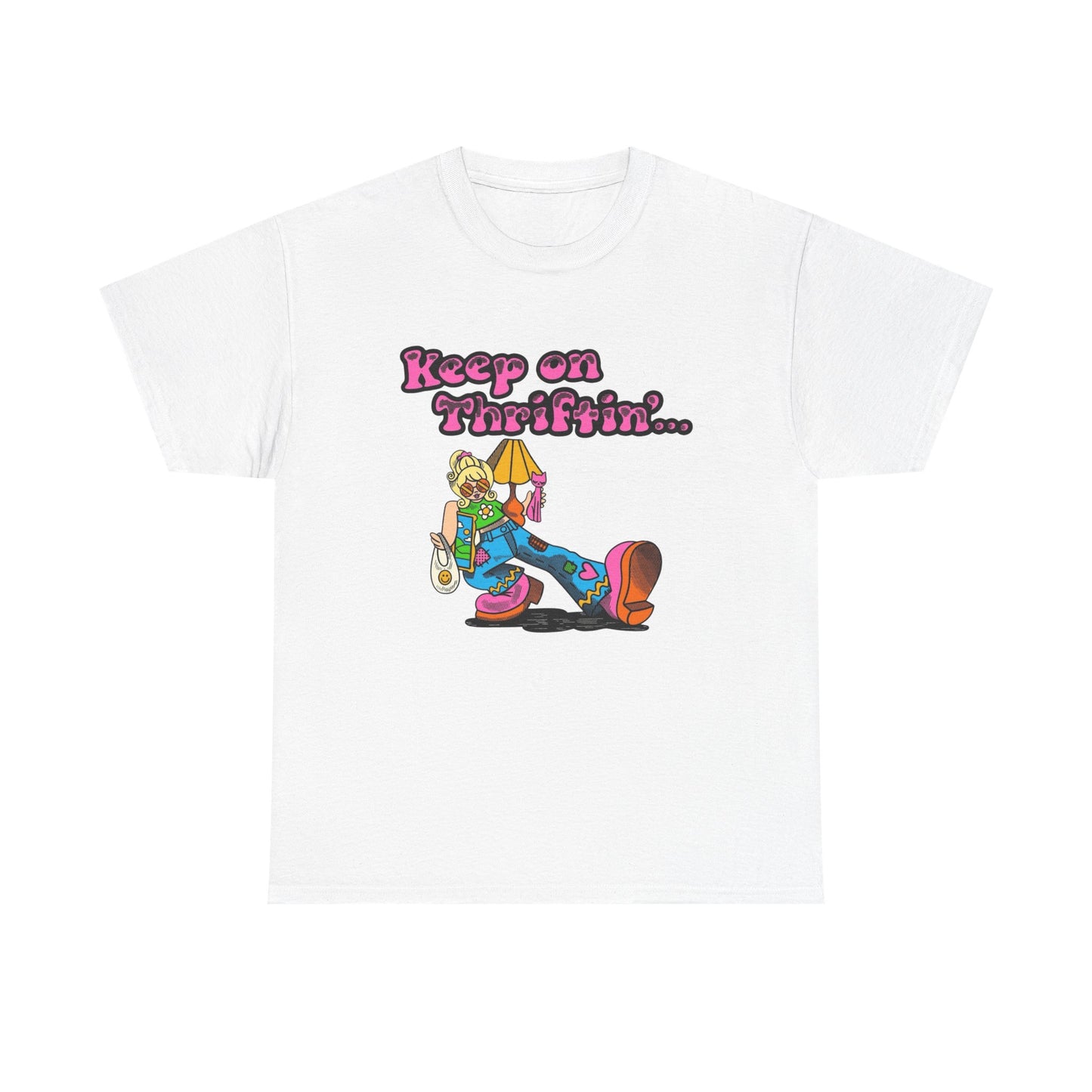 Keep On Thrifting Funny Graphic T Shirt NEW Vintage Unisex Heavy Cotton Tee