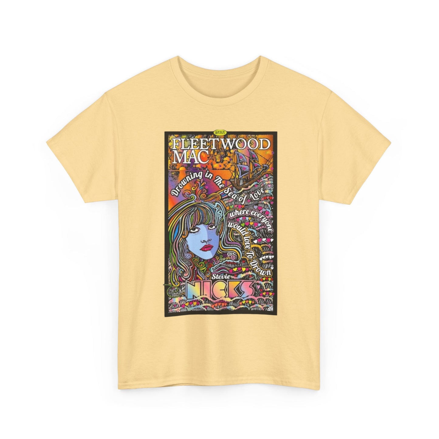 Fleetwood Mac T-shirt graphic vintage art 70s Unisex Heavy Cotton Tee