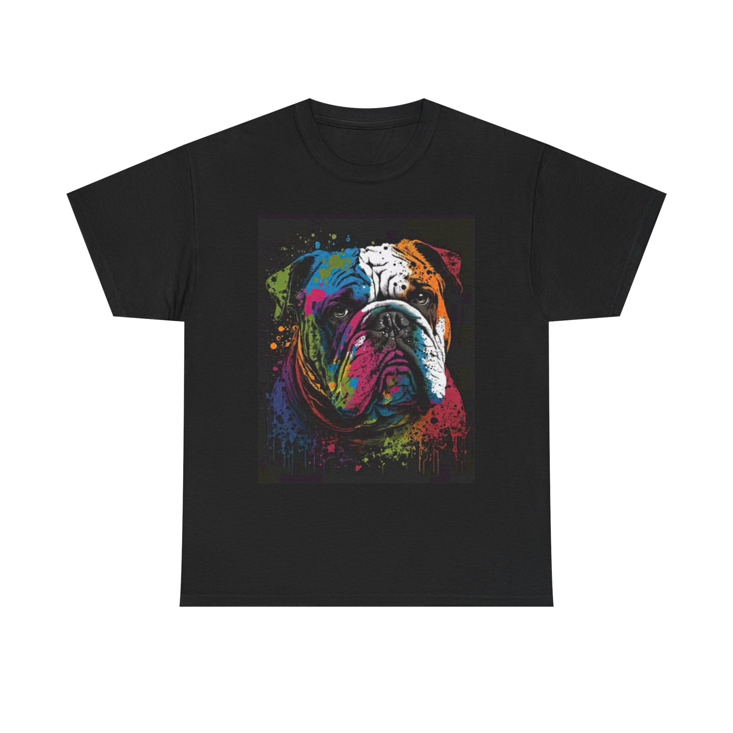 English Bulldog Graphic T Shirt Retro Painting Unisex Heavy Cotton Tee