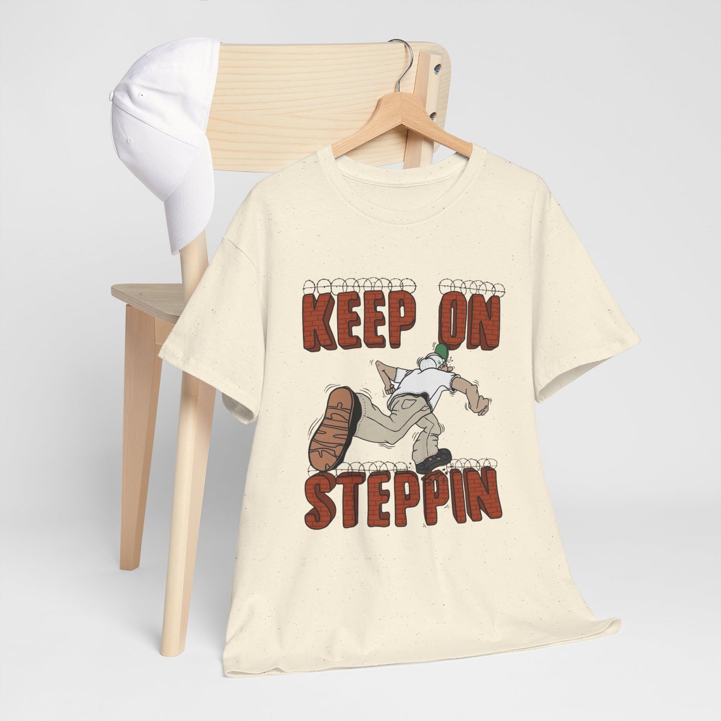 Keep On Stepping Graphic T Shirt Unisex Heavy Cotton Tee