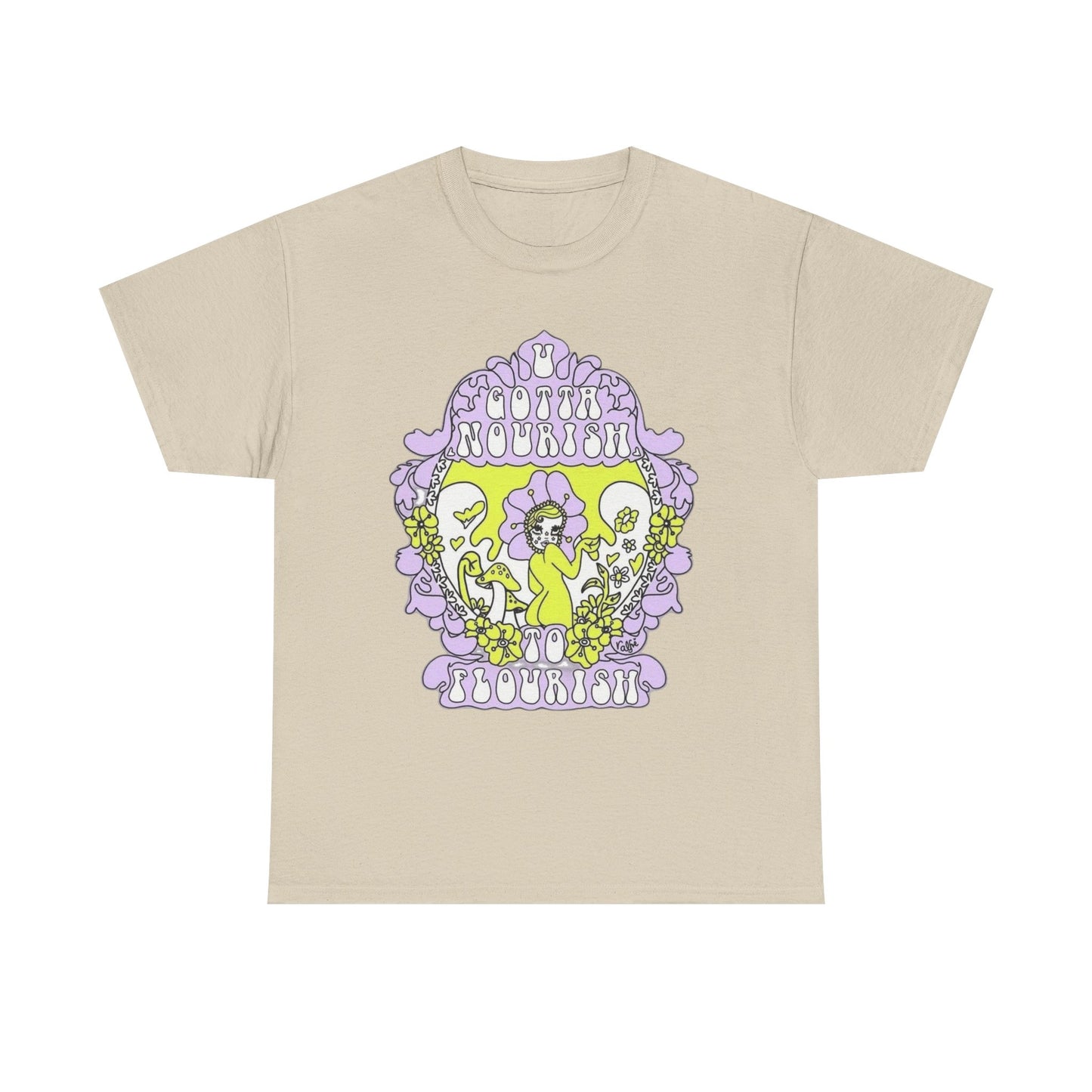 Gotta Nourish To Flourish T Shirt Unisex Heavy Cotton Tee