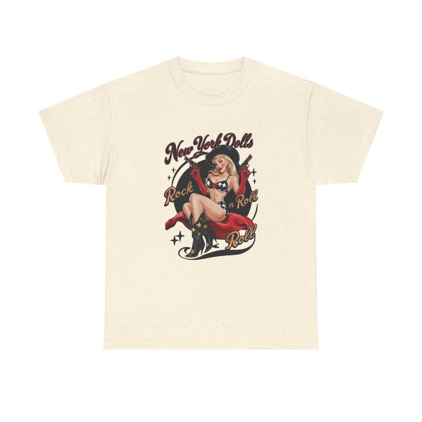 New York Dolls Cowgirl Graphic T Shirt Unisex Heavy Cotton Tee GIFT NEW