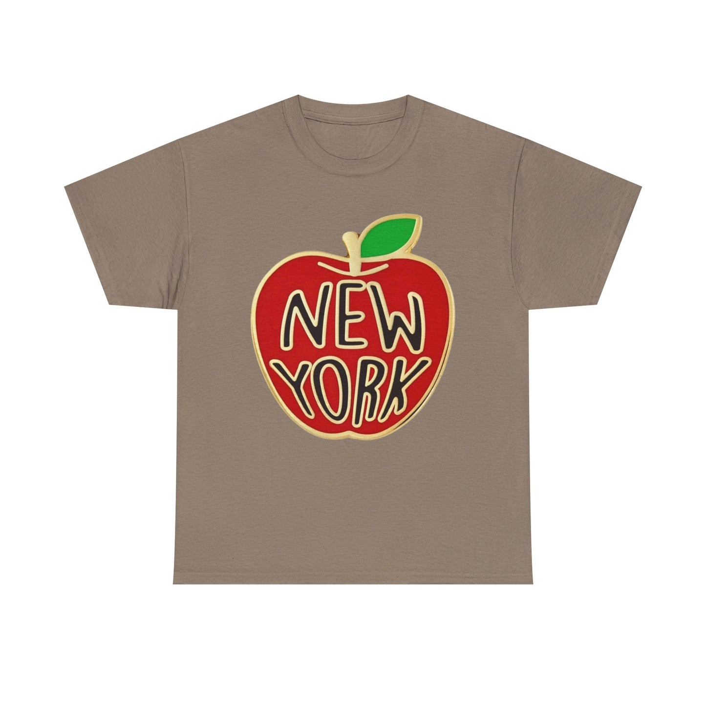 New York Big Apple Gold Graphic T Shirt NEW GIFT Unisex Heavy Cotton Tee