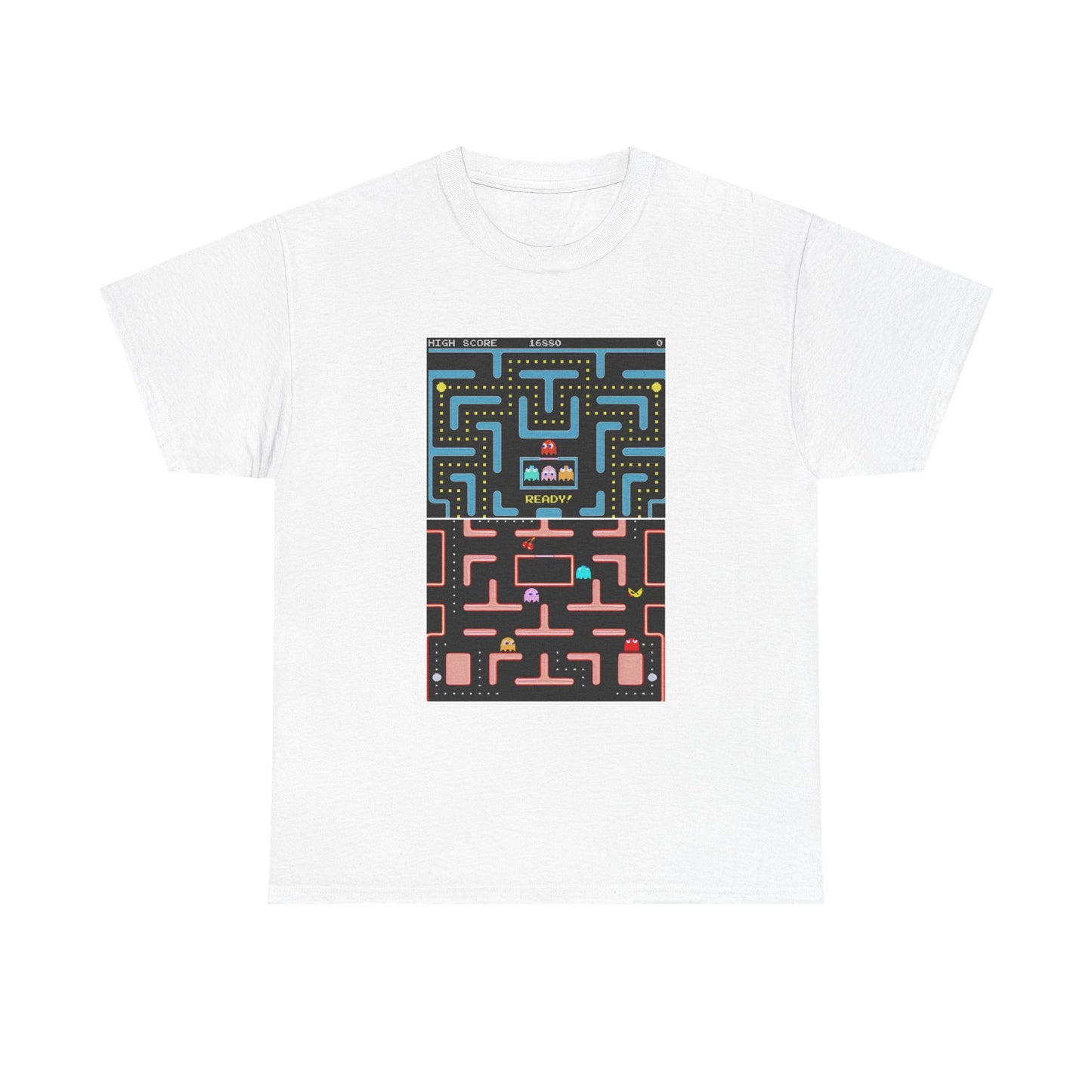 Retro Pacman Tshirt Vintage Arcade Gaming Graphic Unisex Heavy Cotton Tee