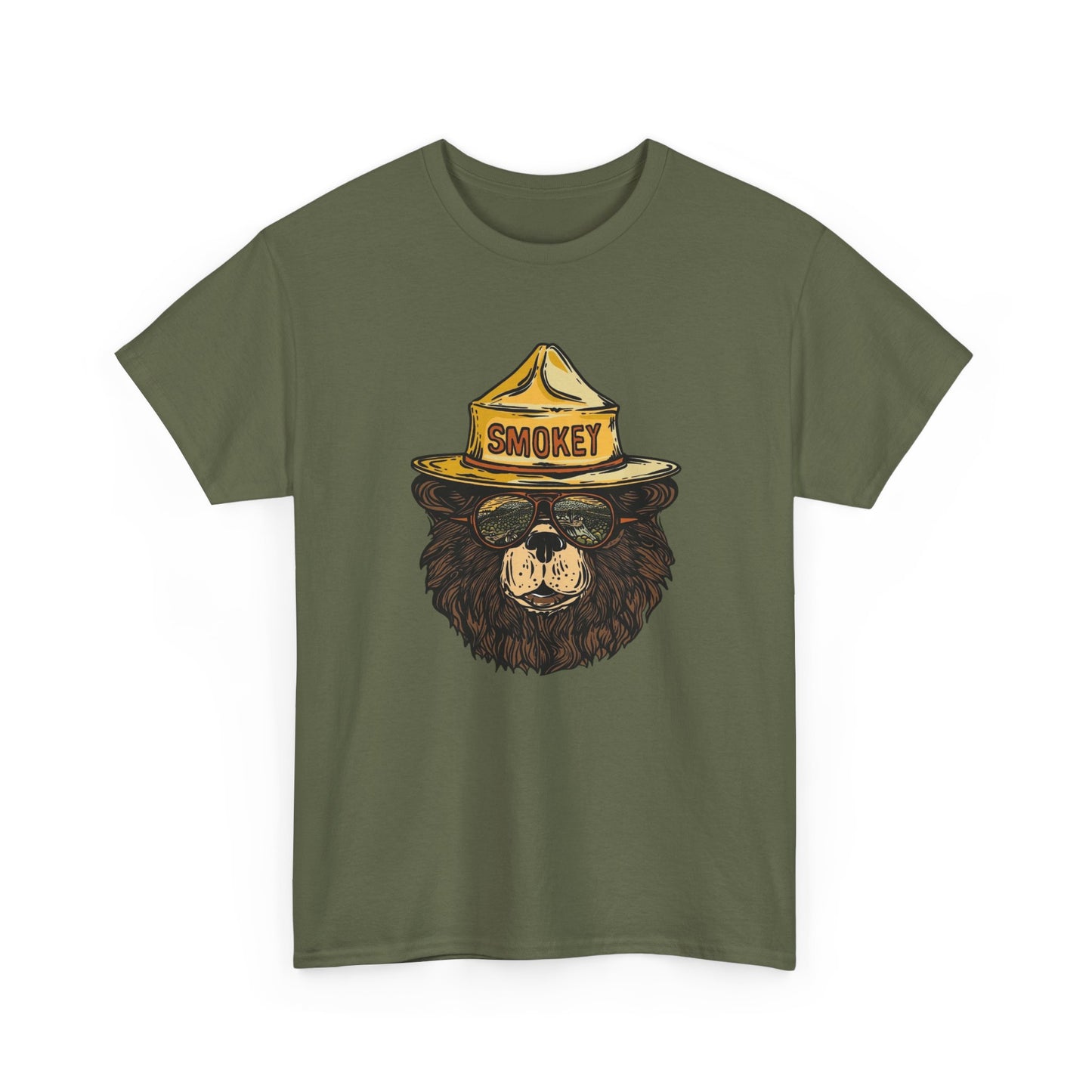 Smokey The Bear Outdoors Retro Graphic T Shirt Unisex Heavy Cotton Tee