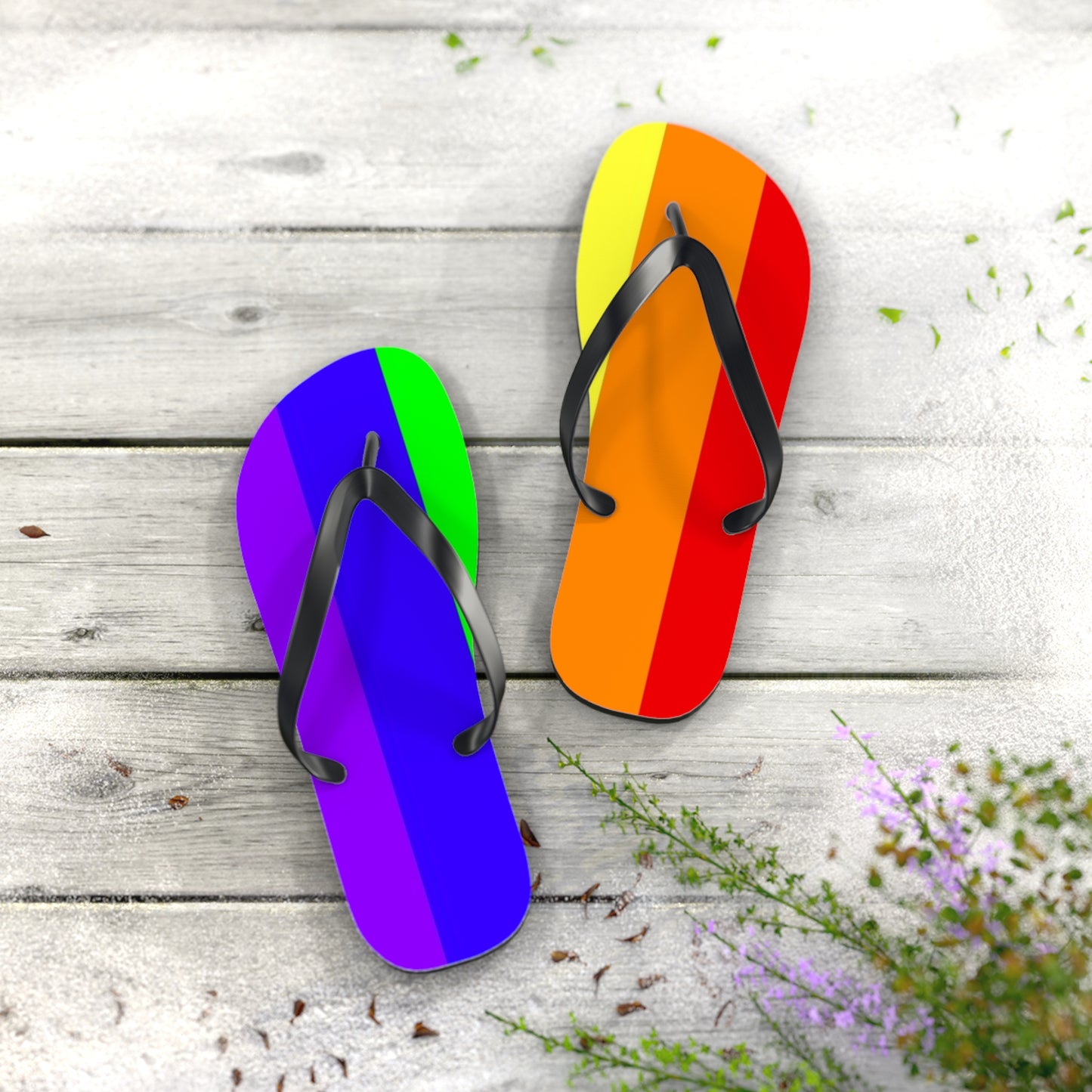 Summer Rainbow Flip Flops, Sandals Slides, Summer Footwear, Brand New