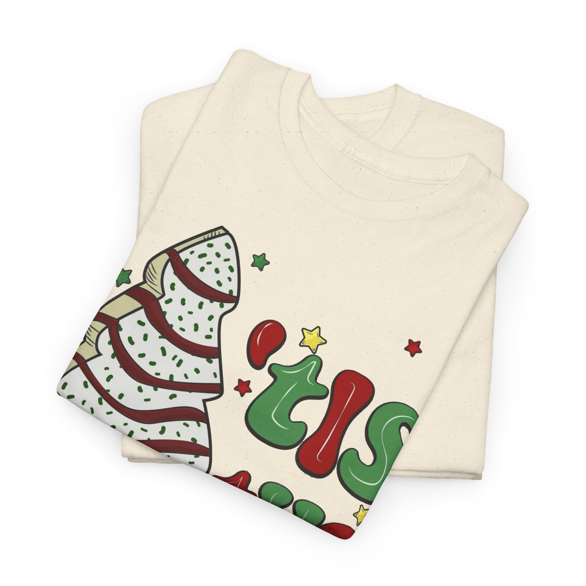 Tis the Season Christmas Tree T-Shirt Men's Graphic Tee Funny Cakes