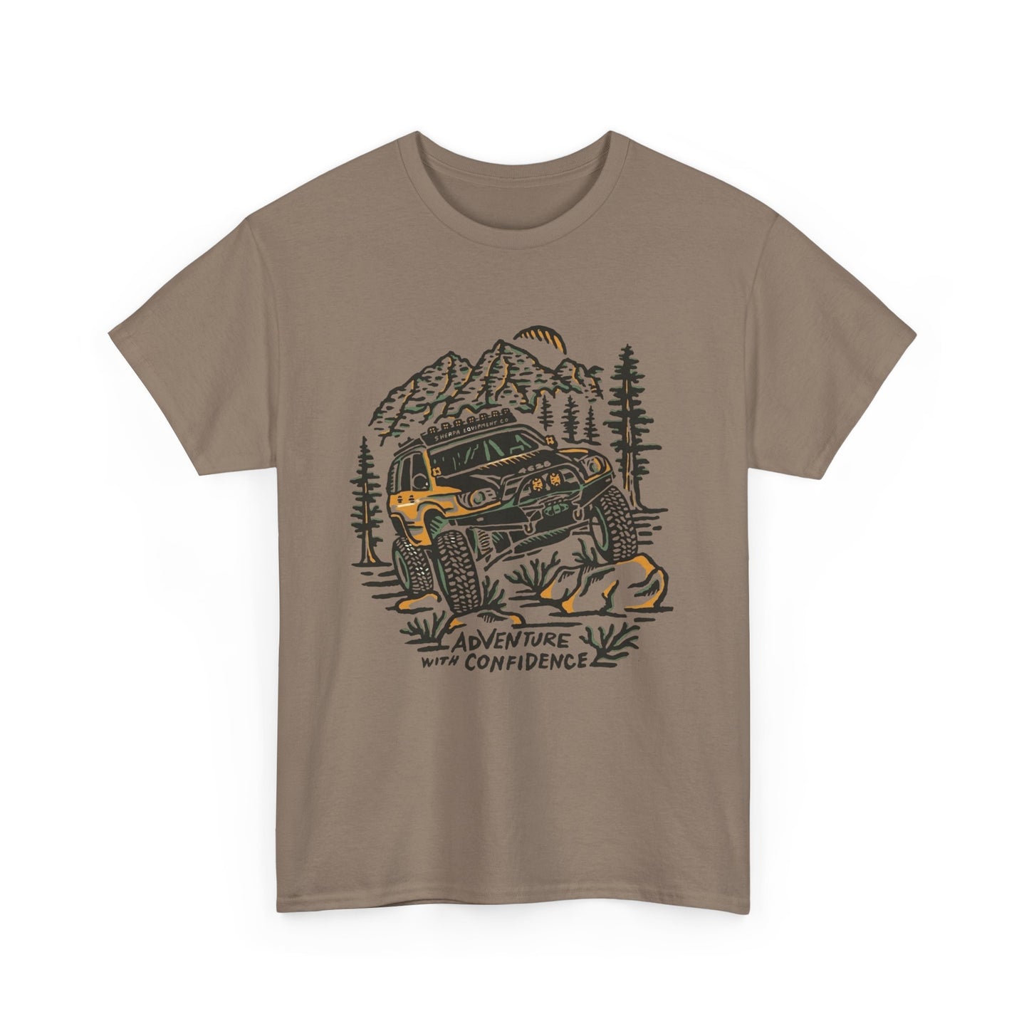 Adventure With Confidence Offroading Graphic T Shirt Unisex Heavy Cotton Tee