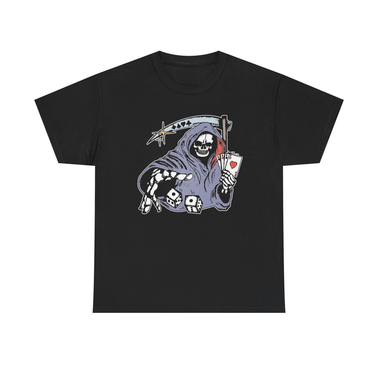 Grim Reaper Roll The Dice Graphic T Shirt NEW ADULT TEE VINTAGE