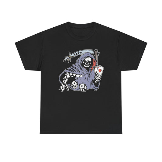 Grim Reaper Roll The Dice Graphic T Shirt NEW ADULT TEE VINTAGE
