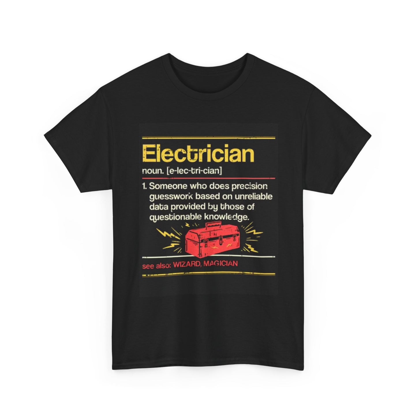 Electrician Graphic T Shirt Blue Collar Work Construction Unisex Heavy Cotton