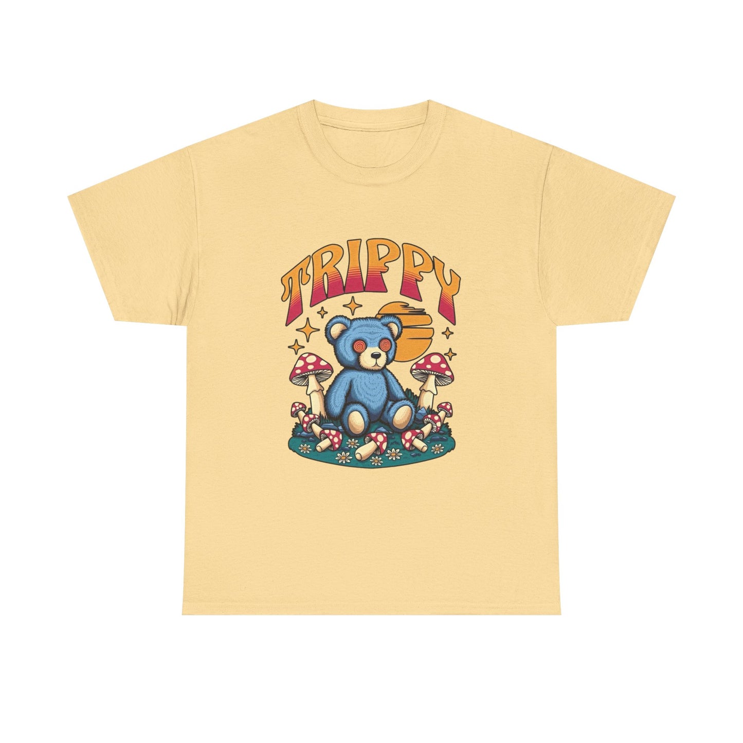 Trippy Bear Graphic T-Shirt Men's Women's Heavy Cotton Tee NEW GIFT