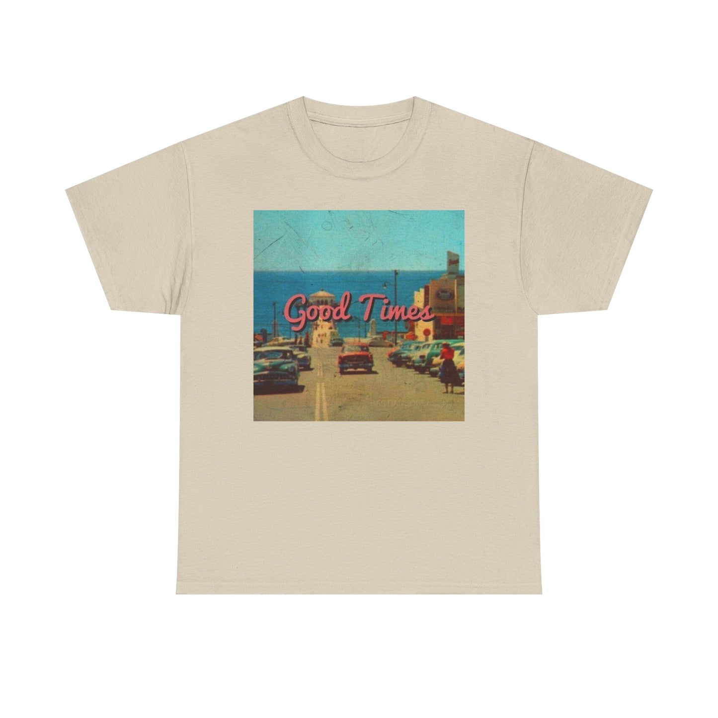 Good Times Beach Graphic T Shirt Unisex Heavy Cotton Tee Gift