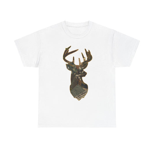 Camo Deer Buck Graphic T Shirt Unisex Heavy Cotton Tee NEW