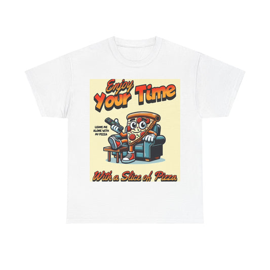 Pizza Time Shirt Enjoy Your Time One Bite Unisex Heavy Cotton Tee