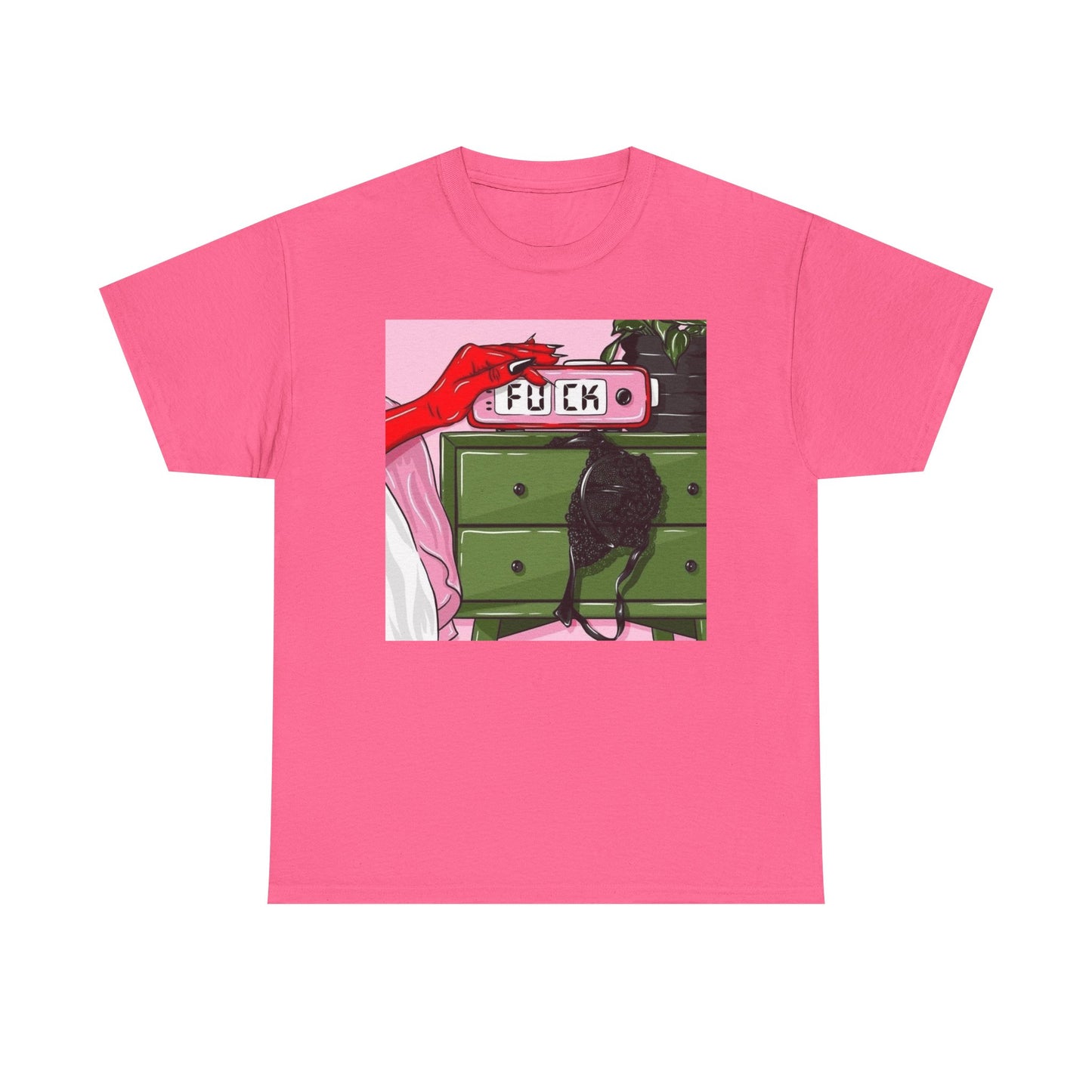 Funny Morning Alarm Clock Graphic T-Shirt Women's Heavy Comfy Cotton Tee