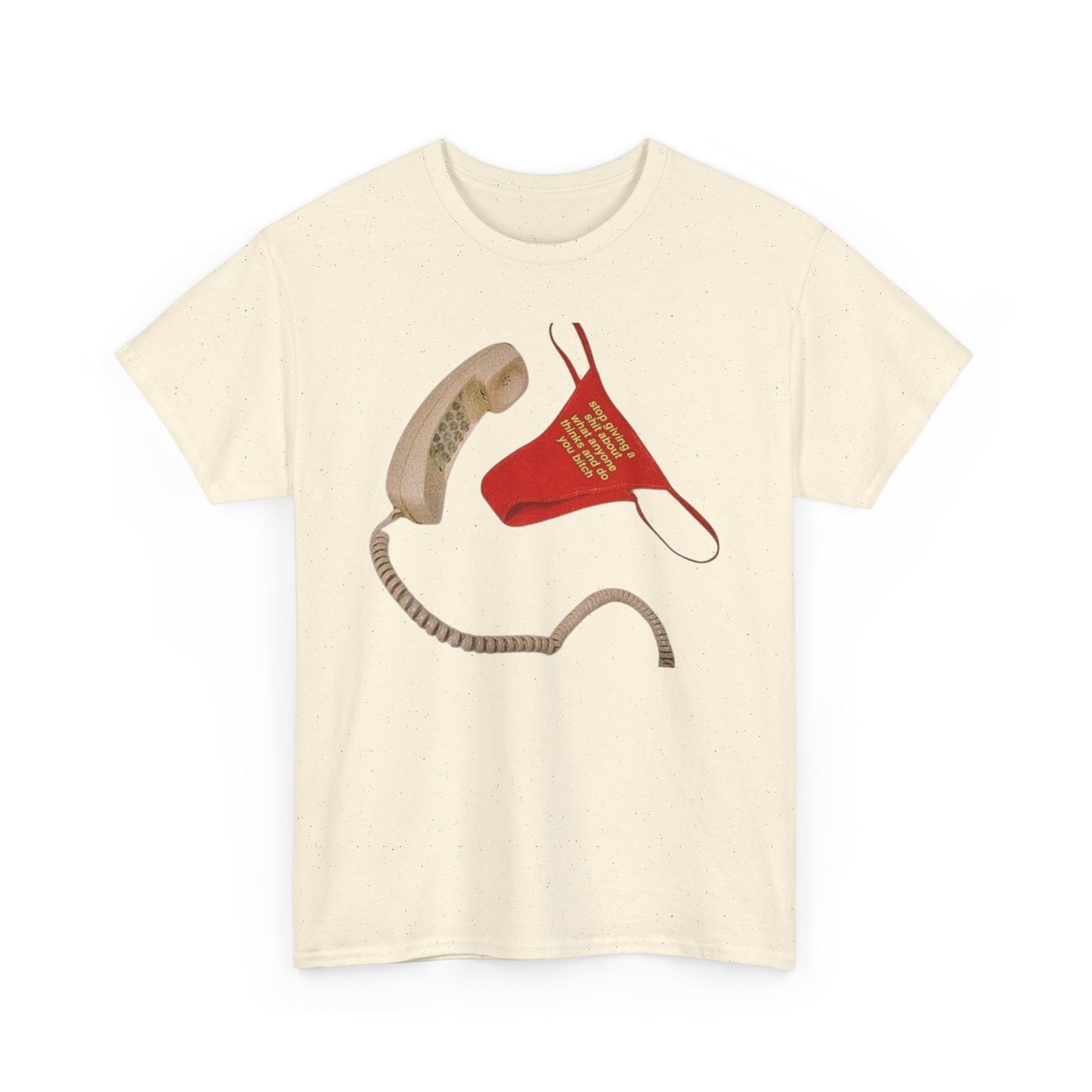 Stop Caring Thong Funny Vintage Graphic T-Shirt Comfy Cotton Tee Brand NEW