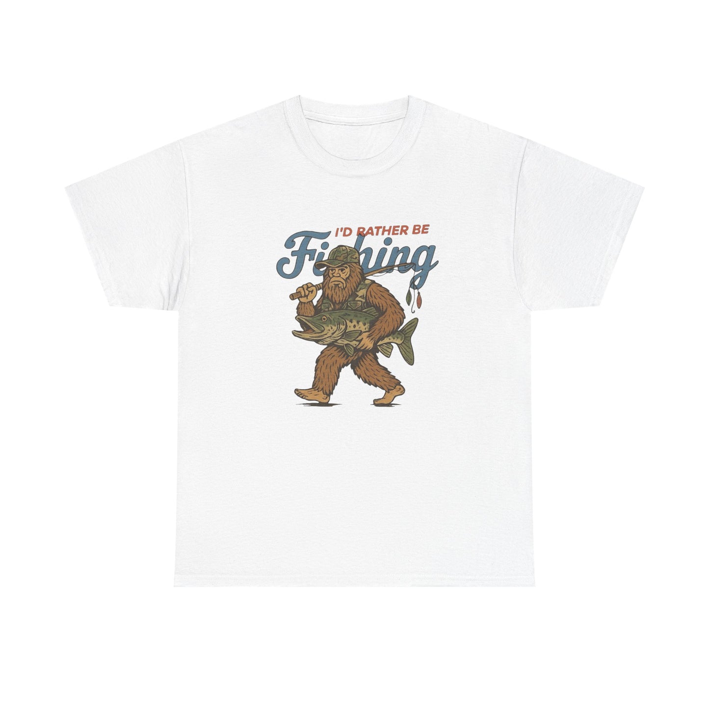 Id Rather Be Fishing Graphic T Shirt Unisex Heavy Cotton Tee