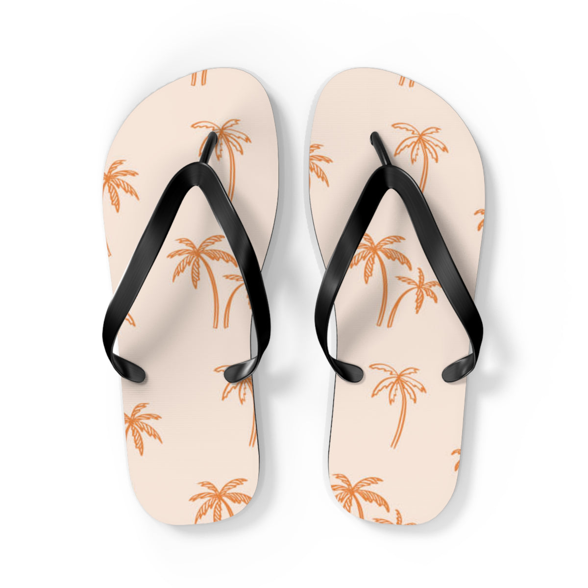 Orange Palm Trees Sandals Summer Flip Flops Slides BRAND NEW