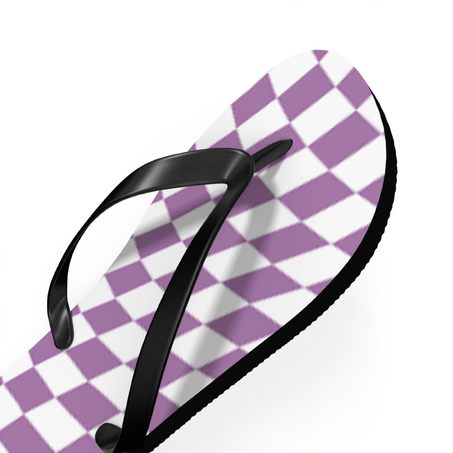 Wavy Checkered Purple Sandals, Beach Shoes, Vacation Flip Flops, Pool Slides