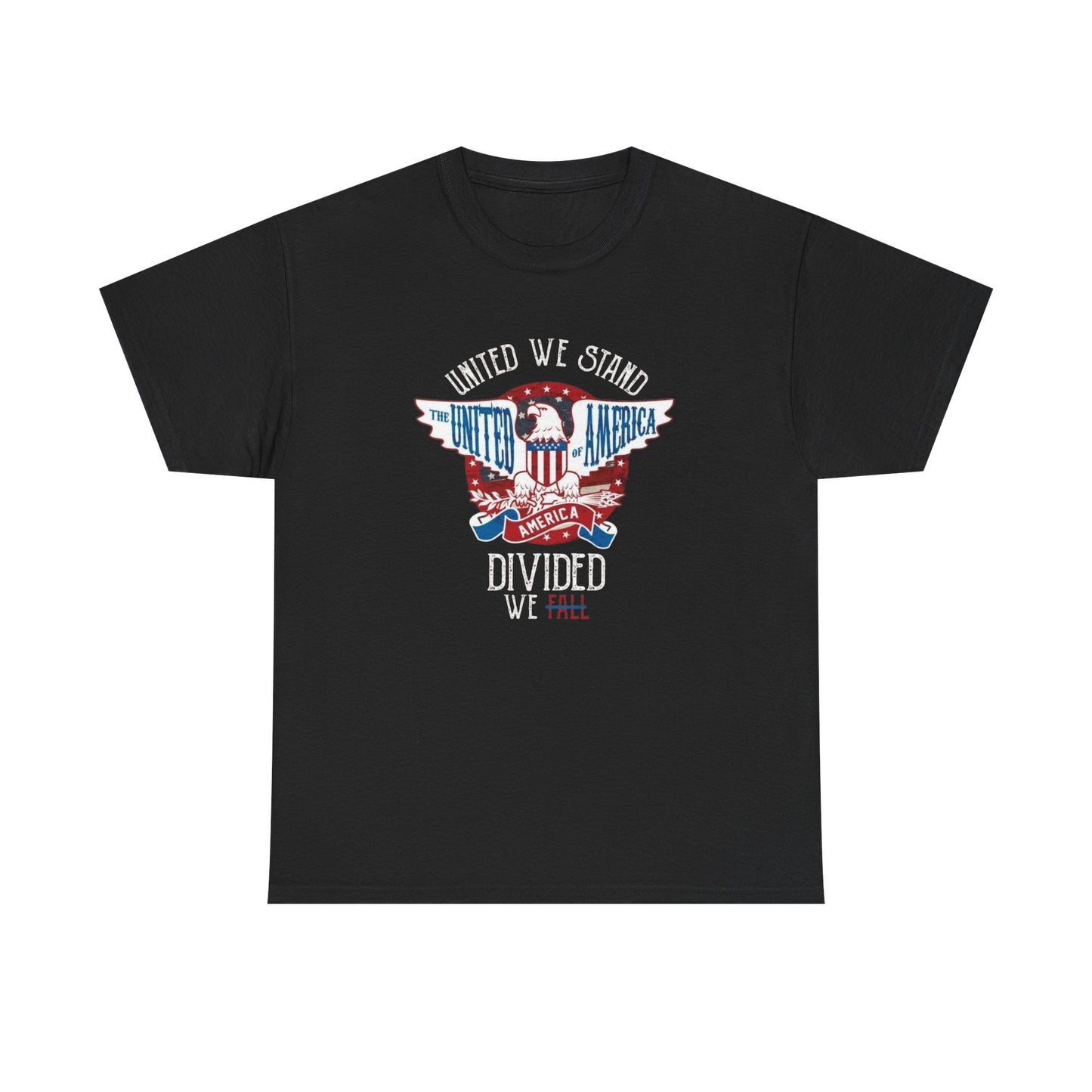 United We Stand Divided We Fall Graphic T Shirt NEW Unisex Heavy Cotton Tee