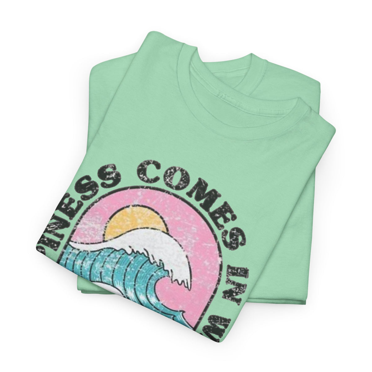 Happiness Comes in Waves Bahamas Ocean Graphic T-Shirt Men's Graphic Tee
