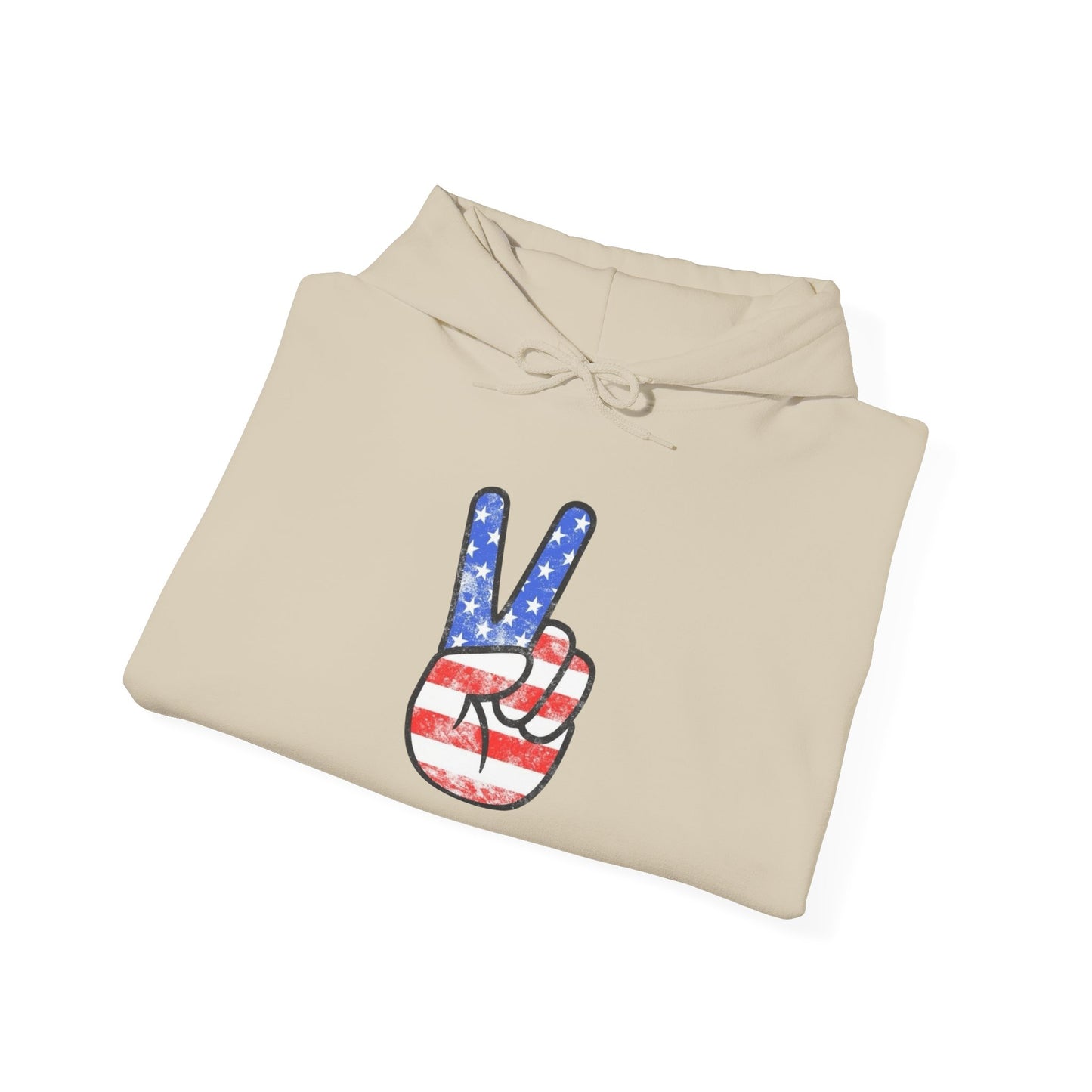 American Flag Peace Sign Retro Graphic Hoodie Heavy Blend™ NEW Sweatshirt