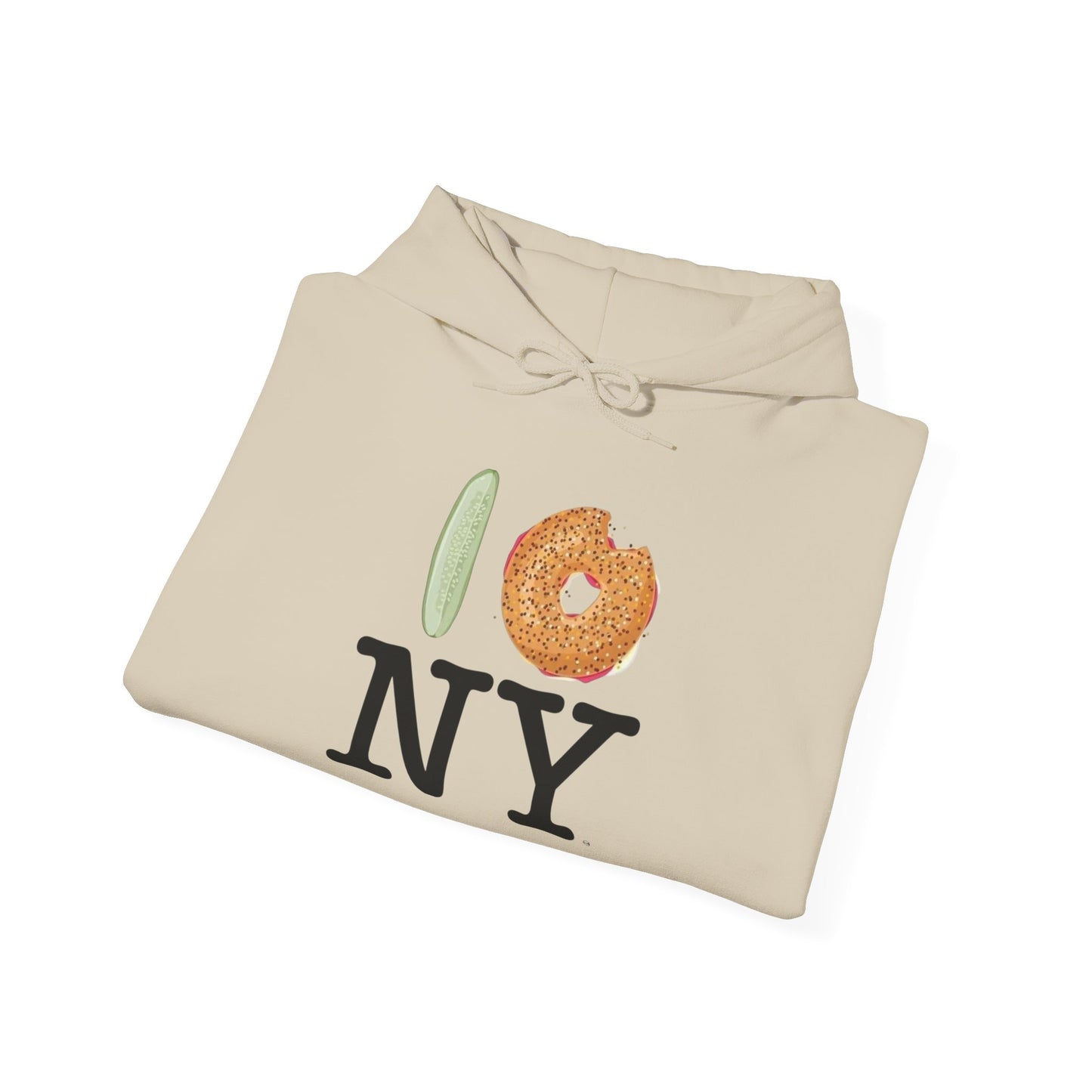 I Love New York Foodie Graphic Hoodie NEW Unisex Heavy Blend™ Hooded Sweatshirt