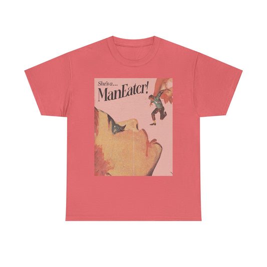 She's A Maneater Graphic T-Shirt Women's Heavy Comfy Cotton Tee