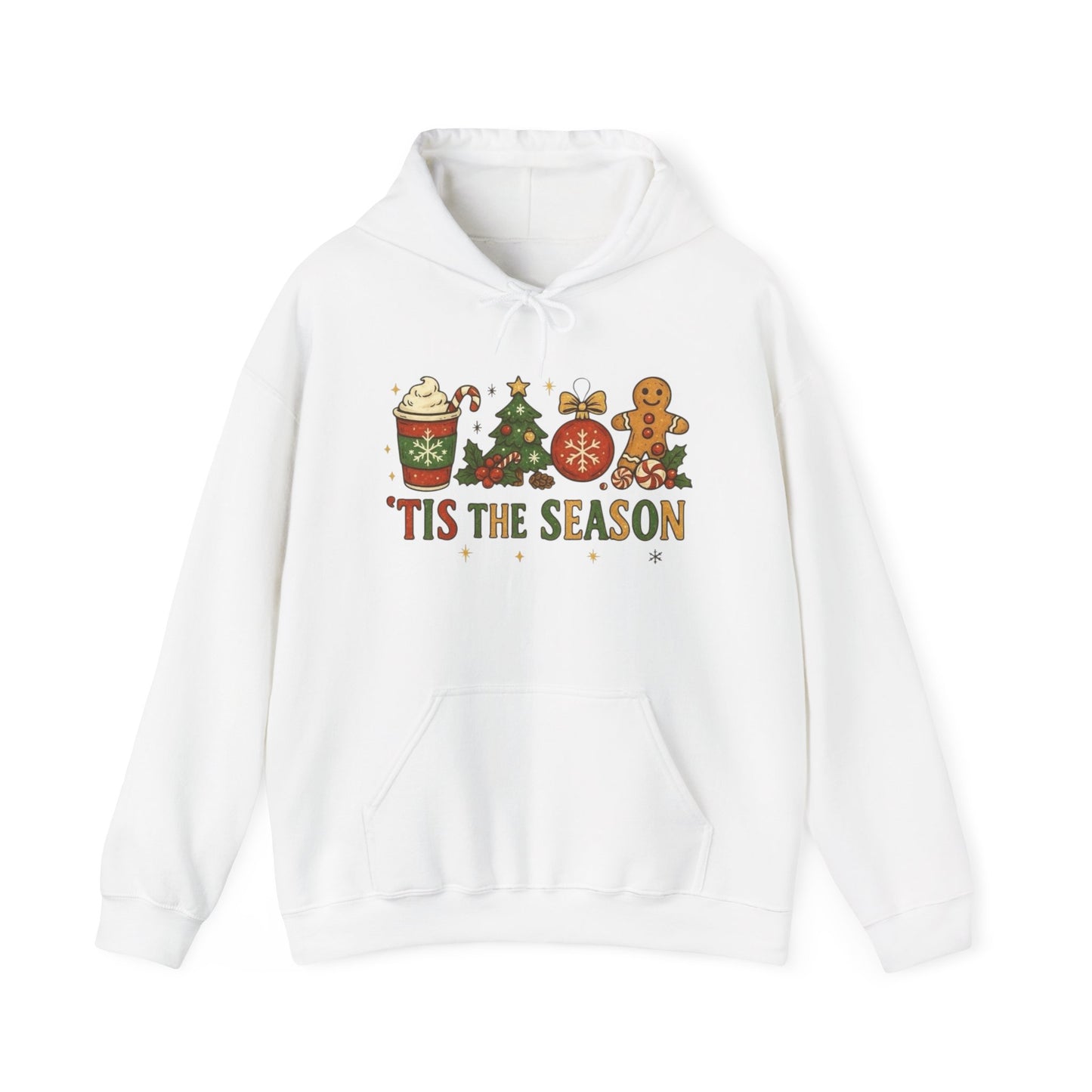 Tis The Season Gingerbread Man Graphic Hoodie NEW Heavy Blend™ Hooded Sweatshirt