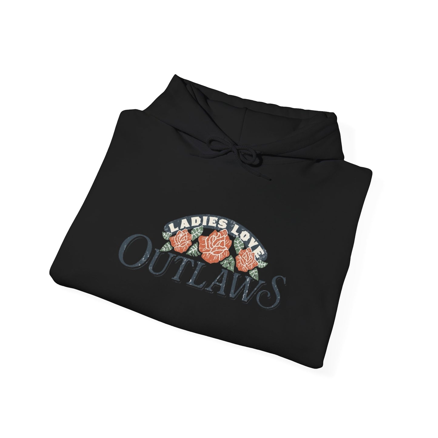 Ladies Love Outlaws Graphic Hoodie Heavy Blend Sweatshirt NEW