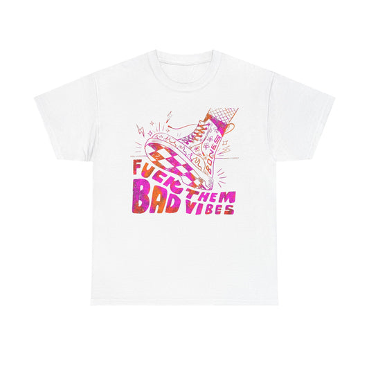 No Bad Vibes Graphic T-Shirt Unisex Heavy Cotton Tee Gift