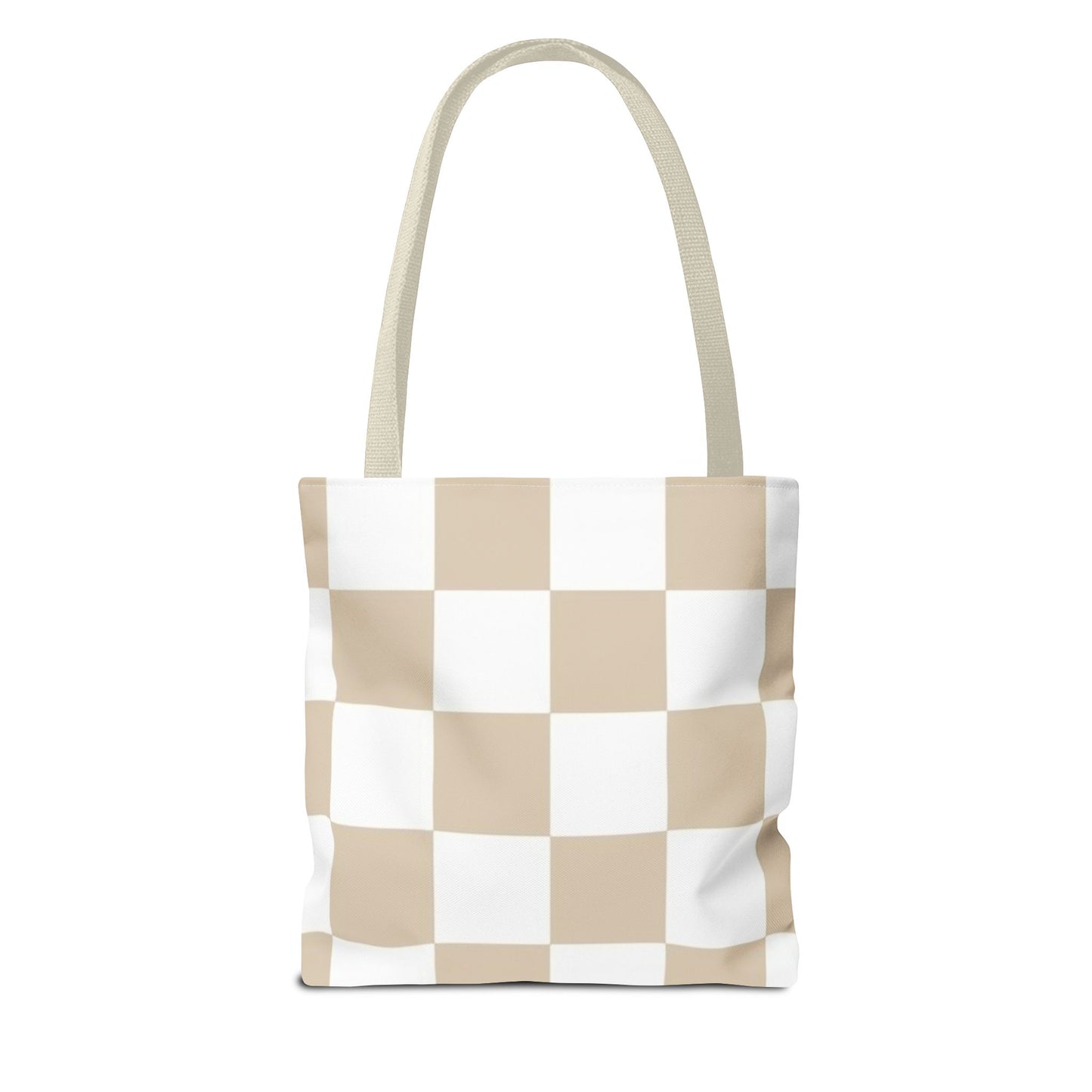 Tan Checkered All Over Print BRAND NEW Purse - Pocketbook - Travel Tote Bag