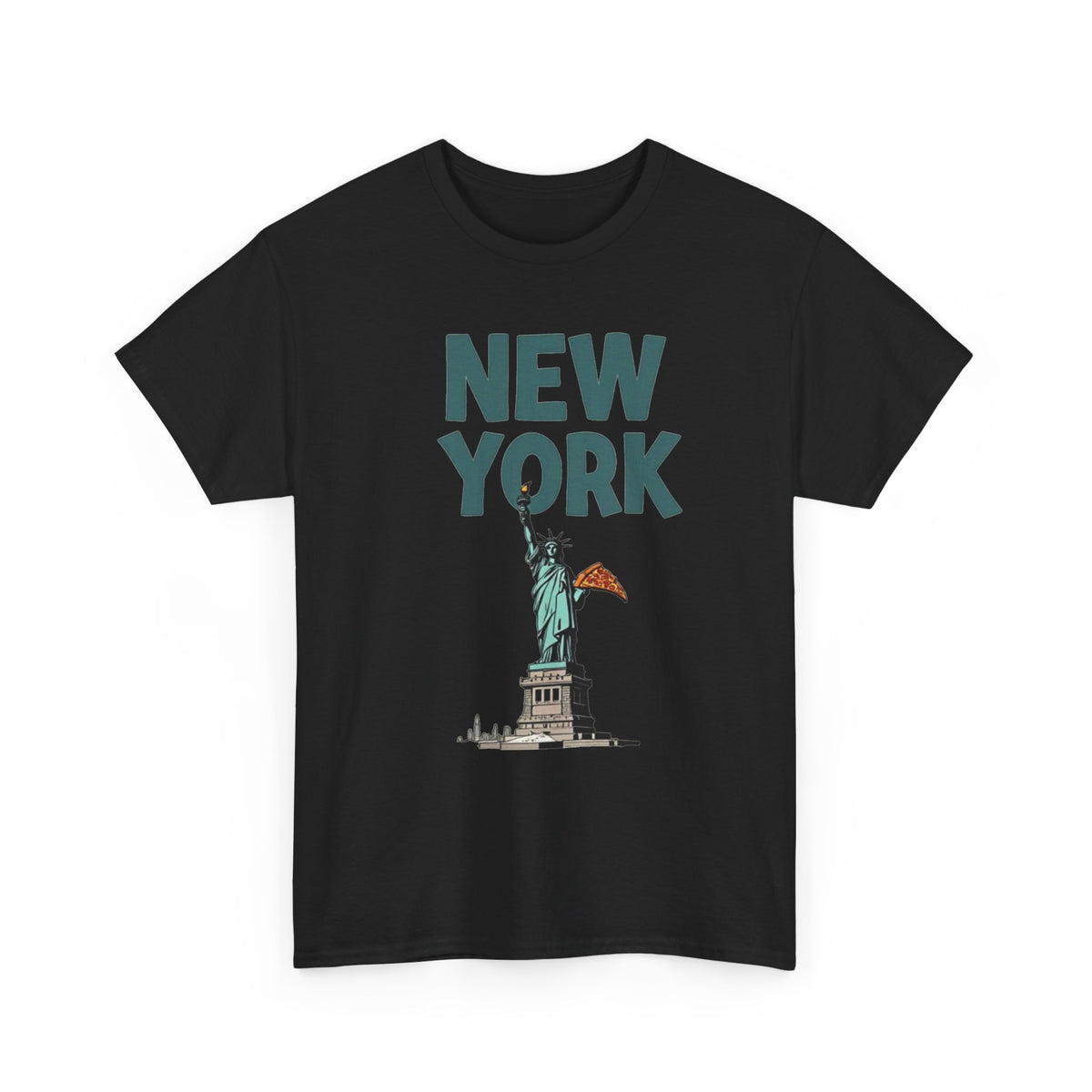 New York City Pizza Graphic T Shirt Men's Retro Heavy Cotton Tee