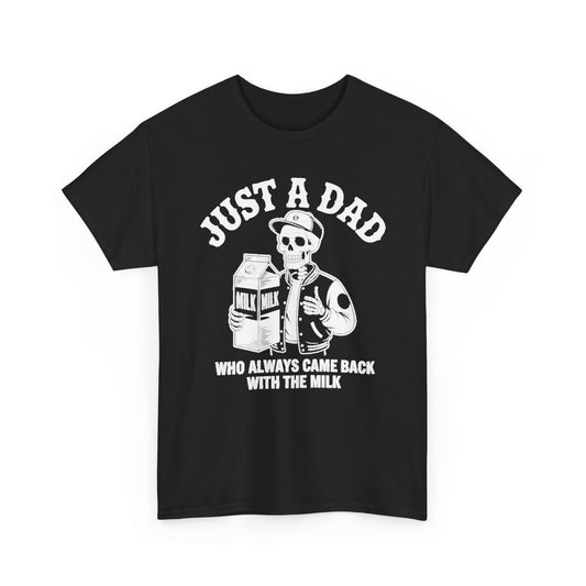 Funny Dad Jokes Just a Dad Skeleton Milkman Graphic T-Shirt Men's Tee